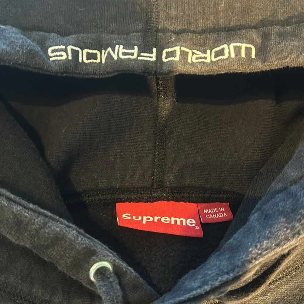 SUPREME World Famous Silver Sequin Logo Hoodie - Picture 5 of 10